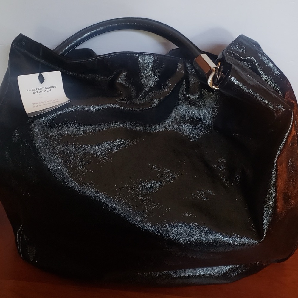 Pristine Ysl Vintage Black Patent Hobo - Rive Gau… - image 1